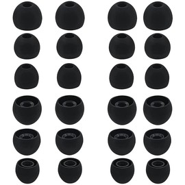 BLLQ 12 Pairs Silicone Replacement Eartips Earbud Ear Buds Tips Compatible with Sony WF-C700n,WF-1000XM4, WF/MDR/XBA Series and Other 3.8mm to 4.5mm Nozzle Earbuds Earphones, S/M/L Black