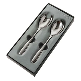 Robert Welch Stanton Salad Servers. Made from Stainless Steel. Dishwasher Safe.
