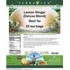 Lemon Ginger Black Tea (Deluxe Blend) (25 tea bags, ZIN: