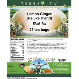 Lemon Ginger Black Tea (Deluxe Blend) (25 tea bags, ZIN: 537440)