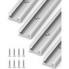 QWORK 12" T-Track, 4 Pack Aluminum Double Track with Mounting
