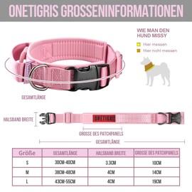 OneTigris Dog Collar with Metal Buckle for Dogs Pink S