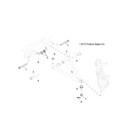 Polaris GEM A-Frame, Left Hand, Matte Black, Genuine OEM Part 1543141-458, Qty 1