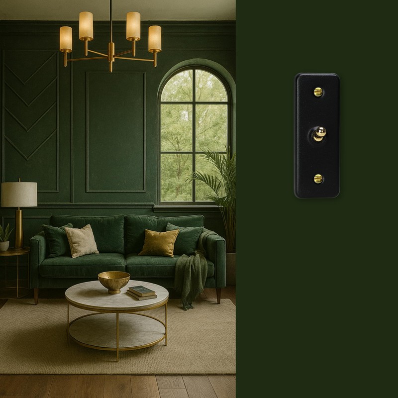 Varilight Single Light Switch 2-Way - Architrave Matt Black With