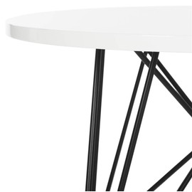 Safavieh Home Collection Vida Modern White Lacquer Round Hairpin Leg End Table