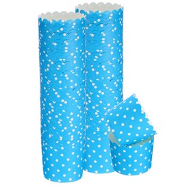 sourcing map 100Pcs Paper Baking Cups 6oz Greaseproof Disposable Bulk Cupcake Muffins Liners Cases Wrappers for Wedding Birthday Graduation, Dot Blue
