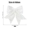 Skystuff 4Pcs Christmas Bows for Tree, White Bows Christmas Bows