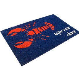 Envelor Wipe Your Claws Doormat Outdoor Welcome Coir Non Slip Backing Shoe Scraper Coastal Nautical 18 x 30 Inches Door Mat, 18 x 30