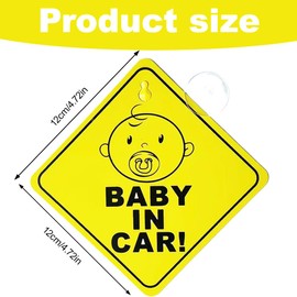 Baby on Board Sign, Pack of 2 Baby on Board Sign Car, Reusable Safety Car Warning Signs Baby on Board Durable Children on Board Car Sign