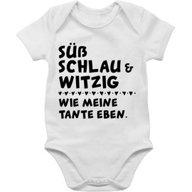 Shirtracer - Baby Bodysuit Boy Girl - Sayings - Cute Smart and Funny : wie meine Tante eben, 4 White