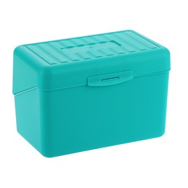 BSTKEY 4 x 6 inch Plastic Index Card Holder Recipe Card Box, 1 Green Flash Card Case Note Card Box Storage Organizer for 10 x 15cm Index Card Flashcard Recipe (No Cards)