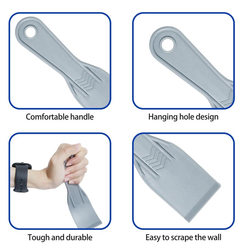 6 Pcs Flexible Plastic Paint Scraper, 2 Inch Plastic Putty