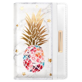 Passport Holder Cover,Traveling Passport Case Cute Passport Wallet for Women,Gold Pineapple