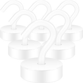 Neosmuk Magnetic Hooks, Cruise Ship Essentials, 40lb+ Heavy Duty Magnetic Hooks for Cruise Cabins, Refrigerator, Grill, Hanging, and Travel | Extra Strong Must-Haves Magnet Hook,White