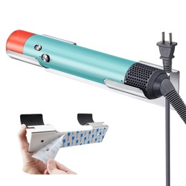 LOXSUN Curling Iron Holder Wall Mount, Stainless Steel Hair Tool Organizer, Self Adhesive Hot Iron and Hair Straightener Storage for Bathroom (Silver)