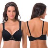 Curve Muse Women’s Lightly Padded Underwired Lace Bra with Padded
