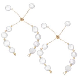 UNICRAFTALE 2Pcs Adjustable Dainty Pearl Bracelets Golden Bracelets for Women 15cm Natural Keshi Pearl Slider Bracelet Trendy Tennis Beaded Bracelet for Ladies Jewelry Gifts for Birthday