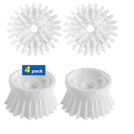 IKBAOME【4Pack,Double-Lock Durability】 Brush Refills for OXO Good Grips Soap Dispensing Dish Brush, Cleaning Replacement Brush Head for OXO Palm Brush （White）