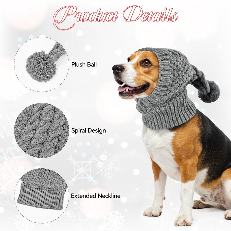 Vehomy Dog Knitted Hat Cat Christmas Wool Hat Pet Winter
