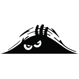 Peeking Monster Vinyl Decal |Black | Sticker, 7 X 3 inch for Walls, Doors, Cars, Trucks, Motorcycles, Boats & Laptops-SS&Ds -1207