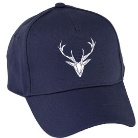 Hippowarehouse Geometric Stag Baseball Cap hat Premium Printed 5 Panel OneSize Adults Navy