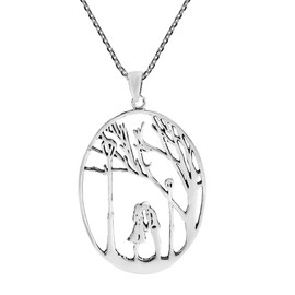 AeraVida True Love Kiss Beneath a Tree .925 Sterling Silver Necklace | Cute Sterling Silver Necklace | Trendy Sterling Silver Necklace for Women | Sterling Silver Necklace | Jewelry Gifts for Women | Love Symbol
