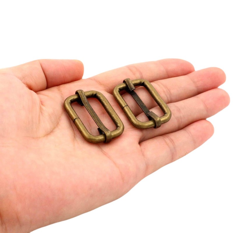 BIKICOCO Metal Slide Adjuster Buckle Tri-Glides with Movable Center Bar,