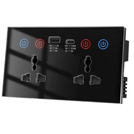 Fahgaer EU UK US Universal Plug/WiFi Smart Socket Switch with USB and Type-C Port Outlet Smart Life Via Home