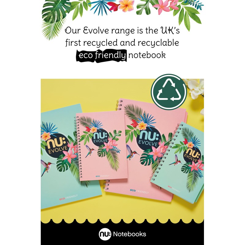 nu: Notebooks | Evolve Tropical Range | Recycled A4 Notebook