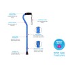 NOVA Heavy Duty Walking Cane with Offset Handle Silver