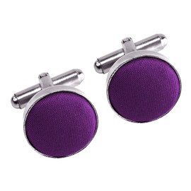 The Tie Co™ Premium Collection Classic Silver Metal Cufflinks (Cadbury's Purple)