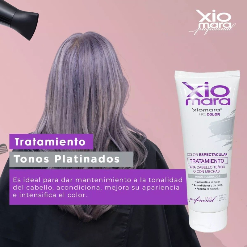 Xiomara Tratamiento Violeta Cabello Platinado 200g 3 Pzs