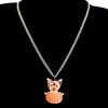 DUOWEI Acrylic Brown Yorkie Yorkshire Retriever Dog Necklace Earrings Set