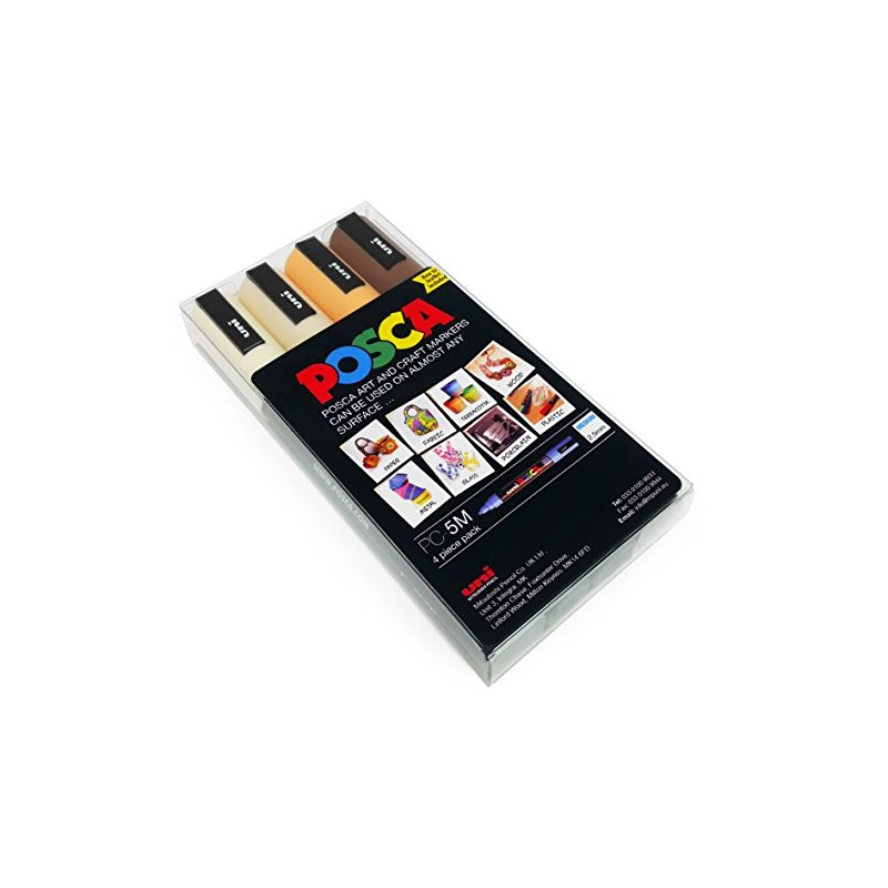 Uni POSCA 4-Piece 5M Marker Set in Plastic Case for