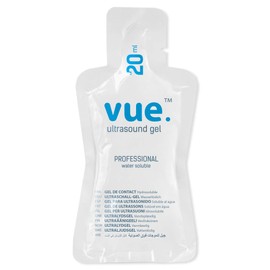 Vue Ultrasound Gel (20ml x30) - Sterile Double Wrapped Sachets Clear Conductive Transmission Gel for Ultrasound Monitors and Doppler Machine (20ml Single Wrapped Sachets - x30)