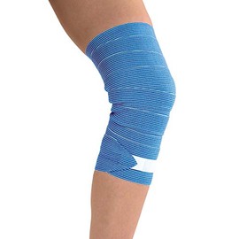 TOROS-GROUP Medical Elastic Bandage with Textile Fastener Pack of 2 Blue 1.5 m x 8 cm