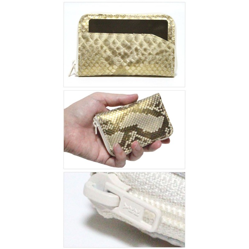 Berkut Thin Gold Dyed Diamond Python Coin Purse, YKK Coin