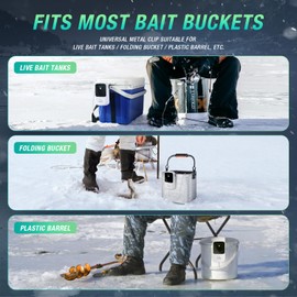 Ghosthorn Ghosthorn Silent Dual Operating Mode Rechargeable Aerator for Fish, Large Capacity Aquarium Air Pump with Universal Clip for Most Bait Buckets 1800mAh