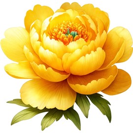 x4 Yellow Peony Flower Vinyl Stickers, Vibrant Blackout Waterproof Decals, Multi Purpose 1@ 20cm Tall Ideal for Toilets car or Laptop. 3@ 7cm Tall Ideal for Phone, Cups & Mugs (Yellow Single)