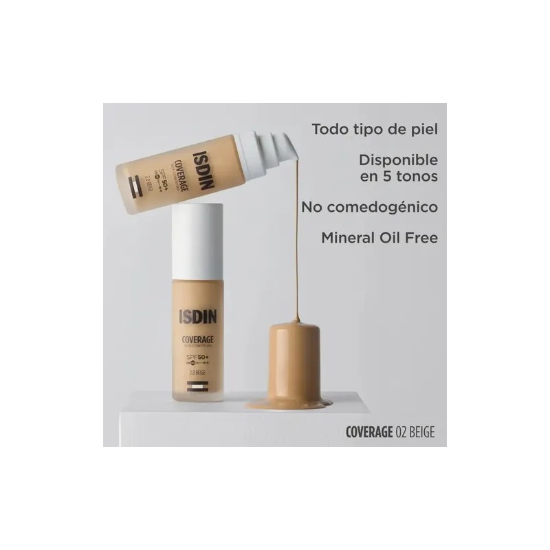 Base De Maquillaje Coverage Tono Beige Spf 50 30ml Isdin