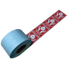 Hanaten Luggage Tag Stickers, 2.0 x 2.4 inches (50 x 60 mm), English Notation (Handling Precautions, 500 Sheets x 1 Roll)