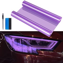 fangfei 12 by 48 inches Self Adhesive Auto Car Tint Headlight Taillight Fog Light Vinyl Smoke Film Sheet Sticker Cover (Purple)
