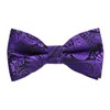 Alizeal Boys Classic Paisley Adjustable Pre-tied Bow Tie, Dark Purple