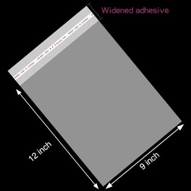 Aubeco 120pcs 9x12 inch Clear Cellophane Bags, Shirt Packing Bags, Resealable Plastic Bags, Self-Sealing Cello Shipping Bags for Clothes, Shirts, Pants, Foods