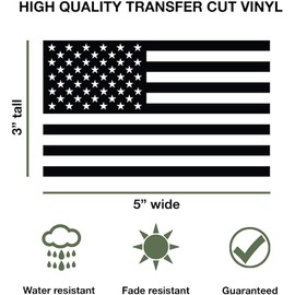 4 Pcs 3x5 Inch Both Sides American Flag Silhouette for Car Bumper, Window, Windshield, Laptop, Cellphone, Tablet. Gift for July 4th, Independence Day, Police, Veterans (USA Flag Black and White)