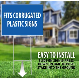 Calendars and More, Inc Heavy Duty Metal H Frame Wire Step Stake for Yard Signs - 10 x 30 inch (10 x 30 - 25 Pack)