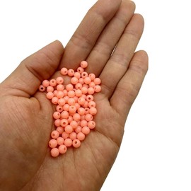 1000pcs 4mm-5mm Bright Glow Fishing Beads Plastic Luminous Round Bead Tool Jigs Rigging Hard Artificial Fishing Tackle Tools ((5mm*1.8mm) Pink-1000pcs)