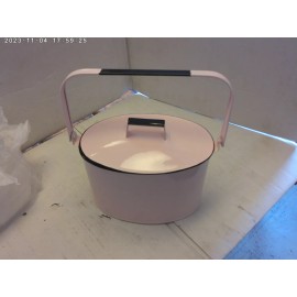 China Decorative enamelware pail with lid and handle (Pink)