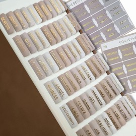 Laminated Bible Tabs for Women and Men, Bible Study Tabs, Bible Study Supplies, Large Print Bible Book Tabs for Women and Men, (Gold Foil Embossed Lettering) Bible Labels Index Tabs (Khaki)