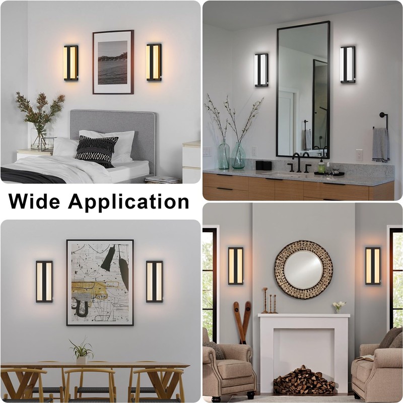 Aoceley 1-Pack 11000mAh Rechargeable Battery Operated Led Wall Scocnes,8W 3-Color